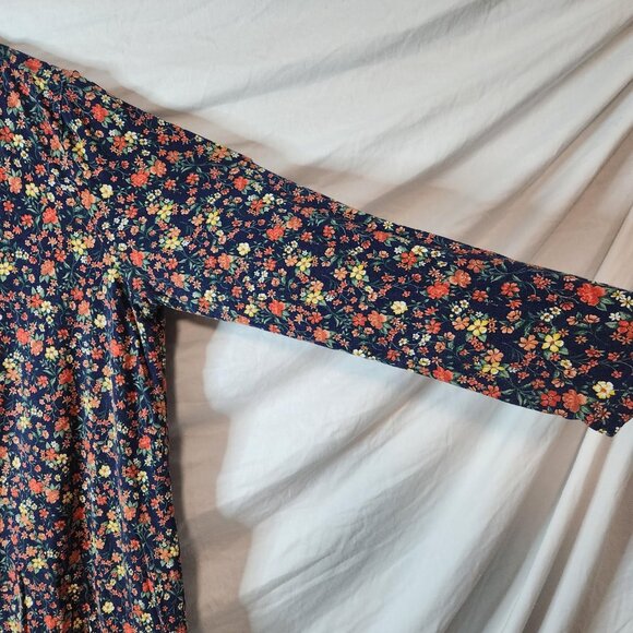 Old Navy LS Knit Swing Dress Navy Floral Size XL – Rayon Blend - Picture 2 of 8
